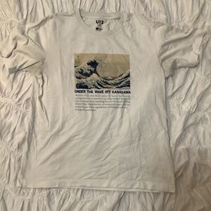White Japanese Art Graphic T-Shirt